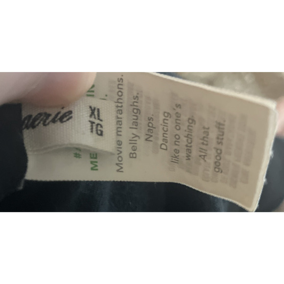 Aerie Size XL Women's Lace Racerback Built In Bra Cropped Tank Top Black Ribbed - Picture 11 of 14